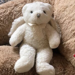 TY 2002 Angelina White Angel Bear Plush Stuffed Animal Toy 12" No Ear Tag